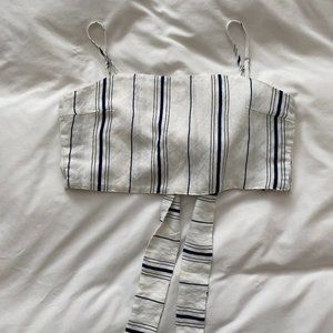 Brandy Melville Striped Tie back Crop Top